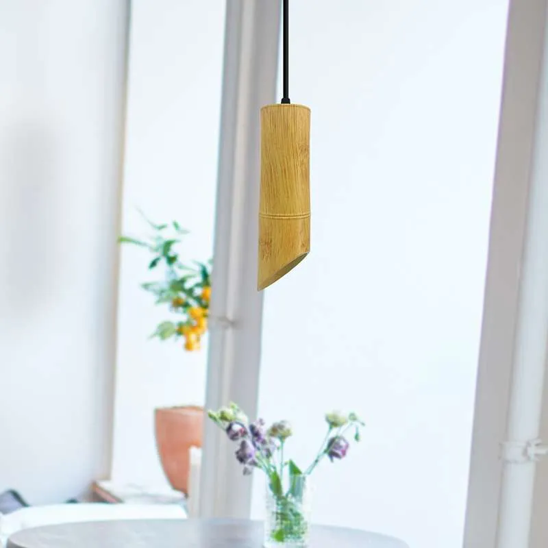 Nordic hängelampen bambus mit Zylinderform - gu10 lampe~2616