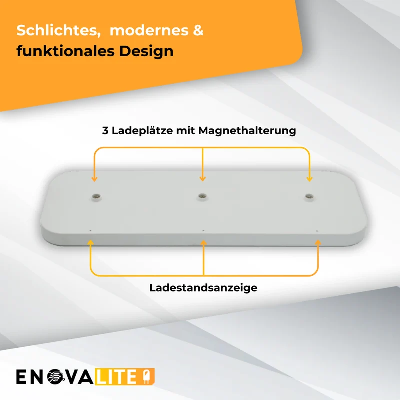 3er-Ladestation für ELED700400-ELED700403, in Weiß, inkl. Kabel, IP20