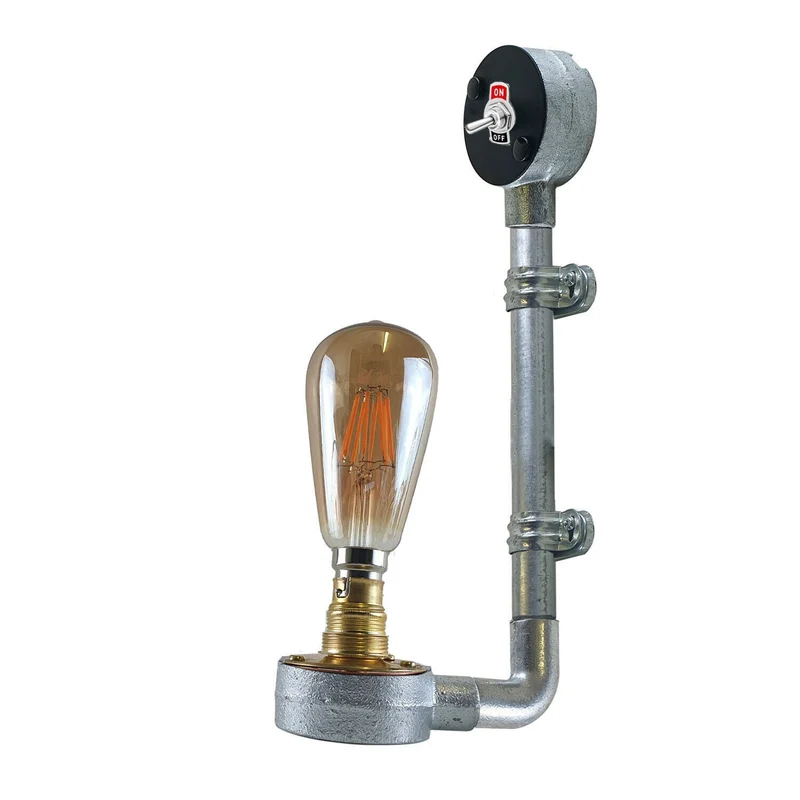 Industrielles modernes Vintage Retro galvanisiertes Rohr Wandleuchte B22 Lampenbefestigung Rohrbeleuchtung Rohrlampen~2293
