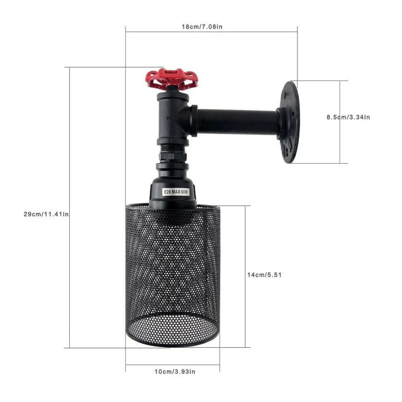 Rohr wandleuchte LED WandLampe Wasserrohr Wandstrahler~2291