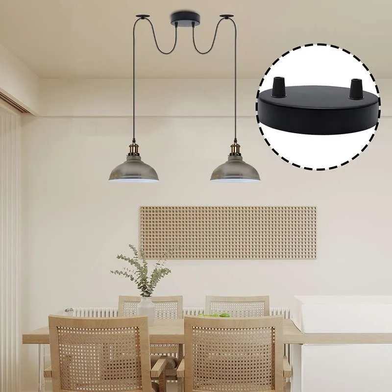 Retro 2-Wege metall Deckenrosette baldachin für lampen~2674