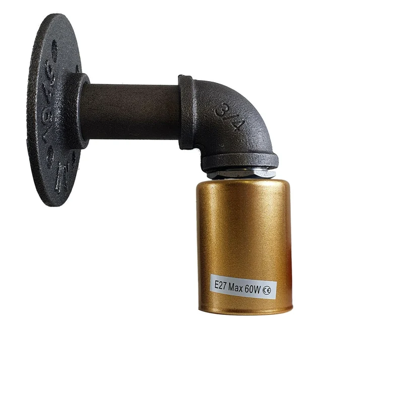 Moderne Industrielle Retro Vintage Rustikale Wandleuchte Wandleuchte Lampenfassung Gold Rohrlampen~2369