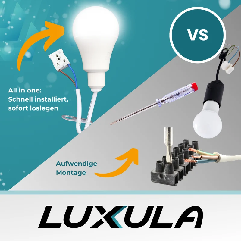 10er Set LED Renovierungslampe, 11W, 1150lm, 4000K, mit Kabel und Klemme