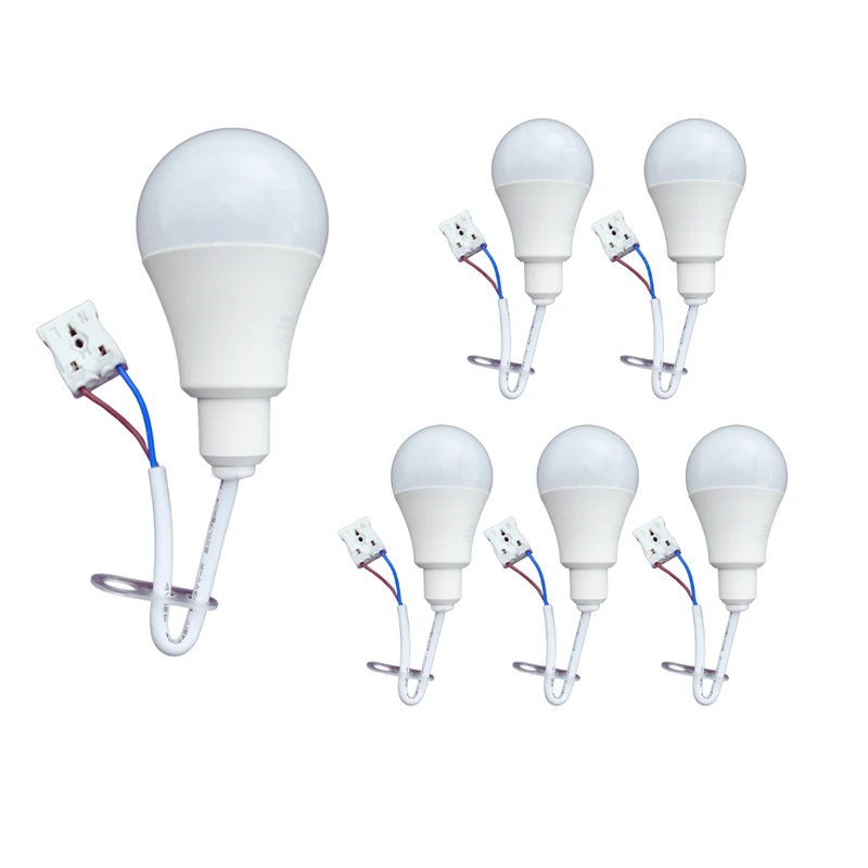 6er Set LED Renovierungslampe, 11W, 1150lm, 4000K, mit Kabel und Klemme