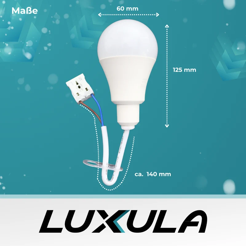 6er Set LED Renovierungslampe, 11W, 1150lm, 4000K, mit Kabel und Klemme