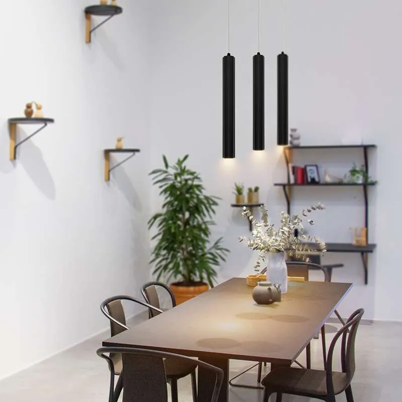 Pendelleuchte röhre schwarz , gold | Ø30cm | bar lampe~2603