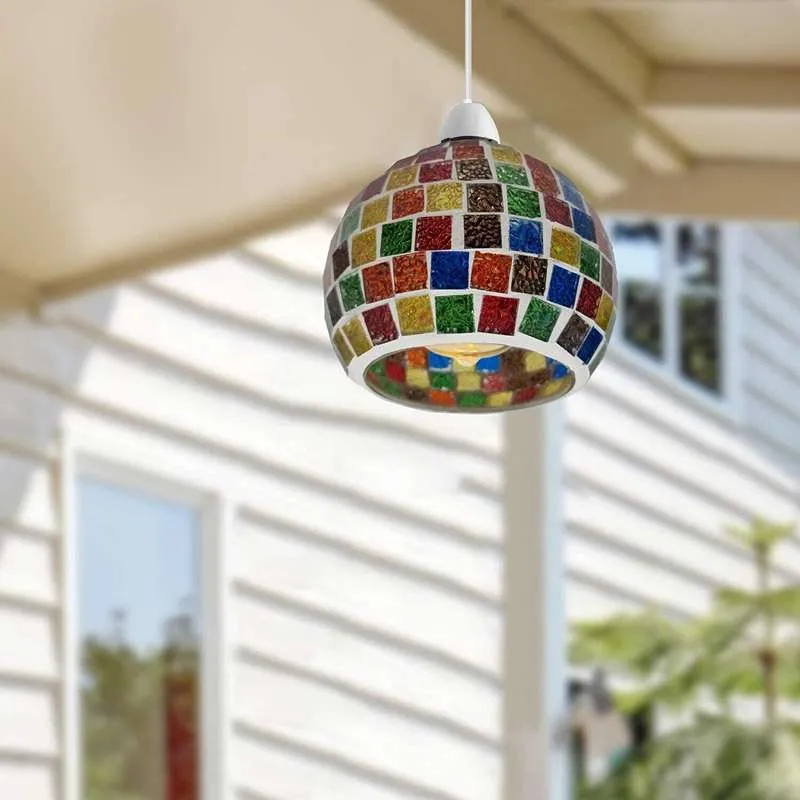 Vintage Glaskugel Lampenschirm im Mosaik Stil Glasschirm