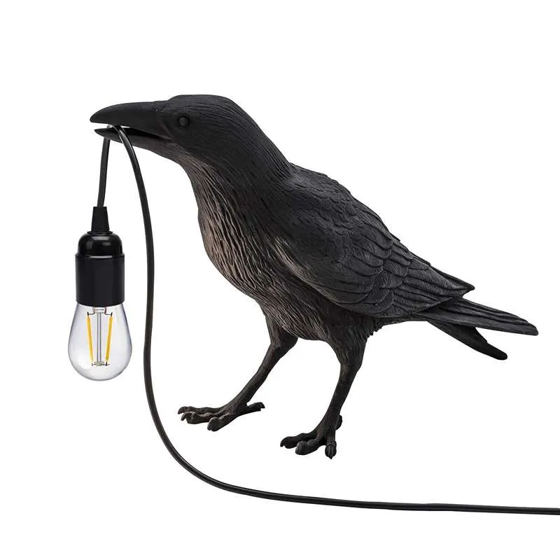 Vogel Tischlampe Krähe E27 Nachttischleuchte – UK Stecker ~2589