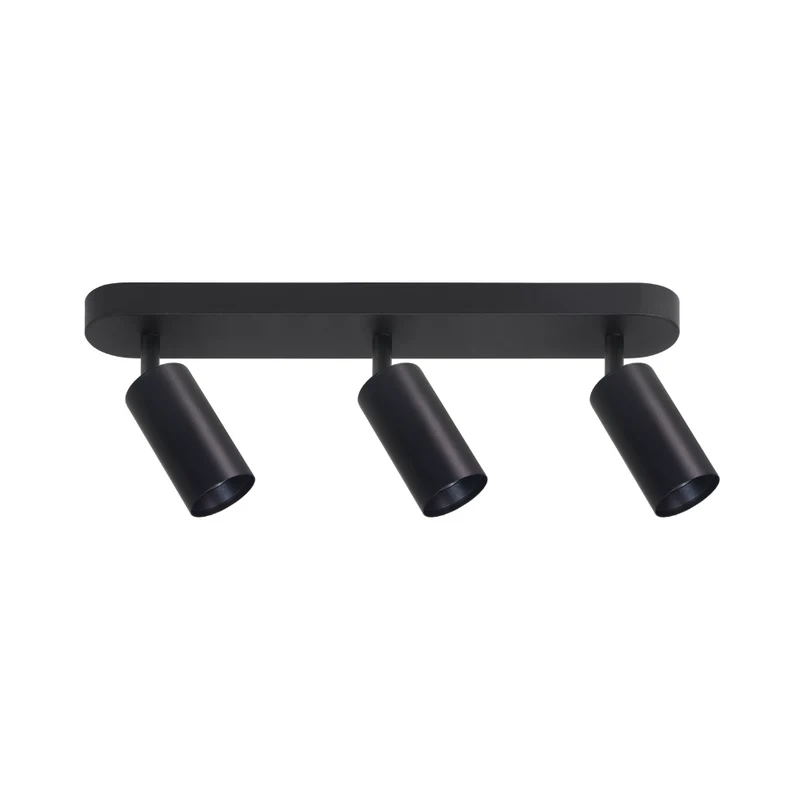 Schwenkbarer LED Aufbauspot mit GU10 Fassung, 3-flammig, schwarz, IP20, Aluminium