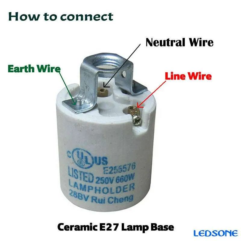 Vintage Metall Lampenfassung Innen E27 Glühbirnenfassung~2654