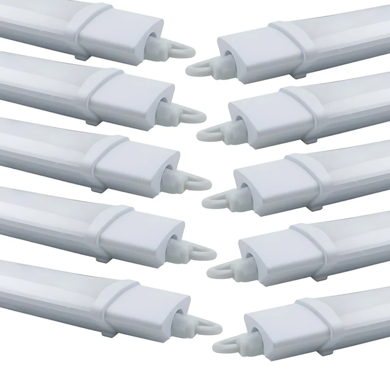 10er Set LED Feuchtraumleuchte, 22 W, 2000lm, 4000K, 900 mm, IP65, mit Schalter und IP44 Stecker