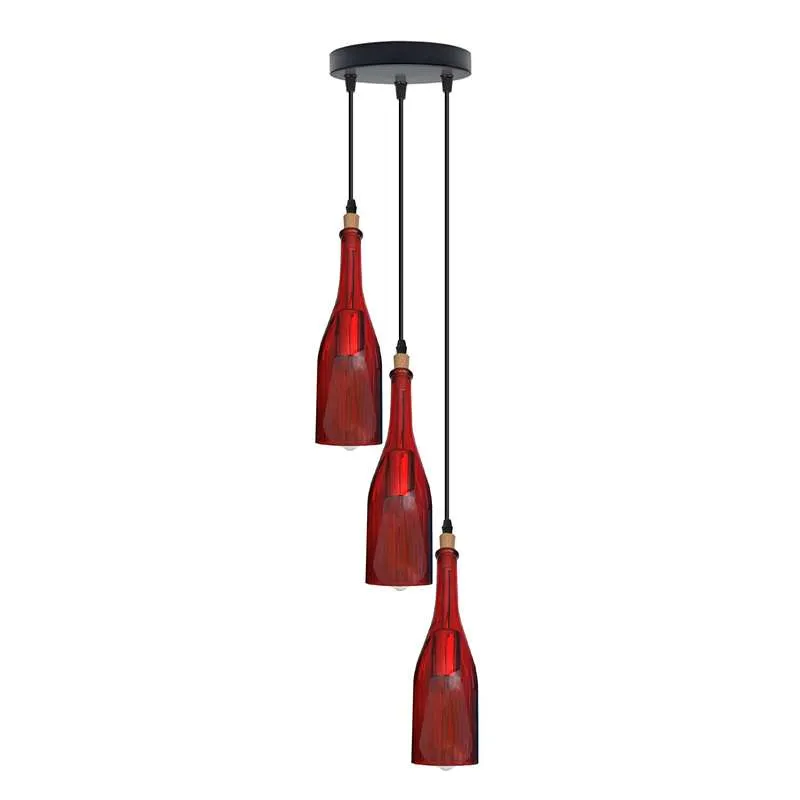 LEDSONE Weinflaschen Pendelleuchte Glas-Hängelampe ~2582