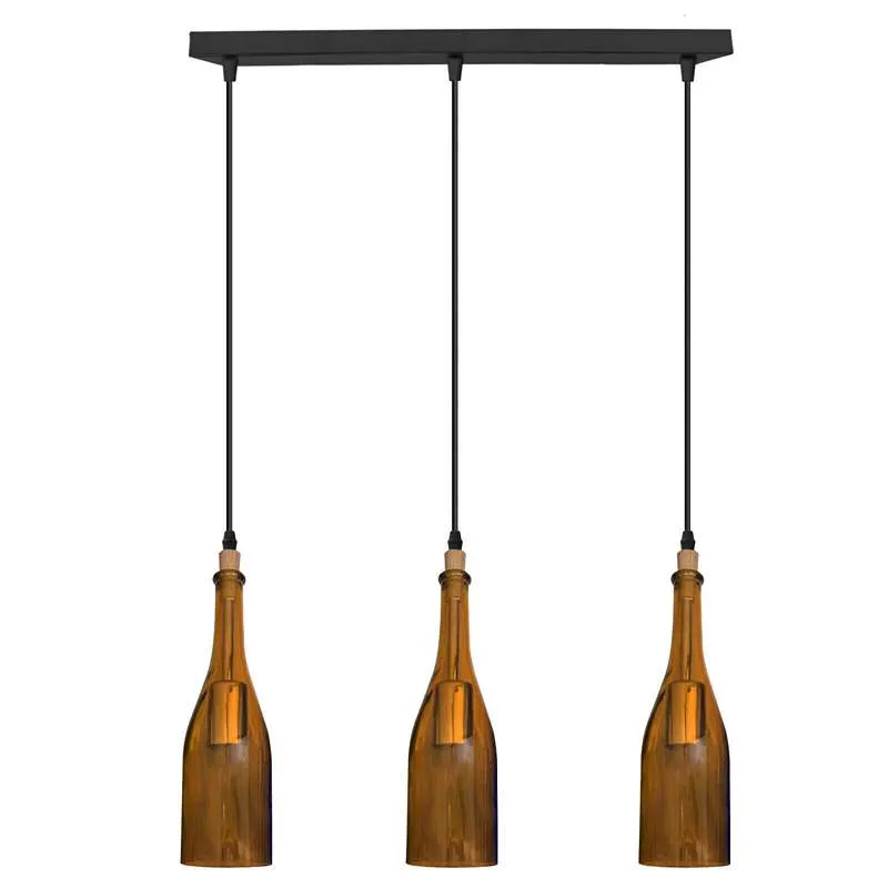 LEDSONE Weinflaschen Pendelleuchte Glas-Hängelampe ~2582