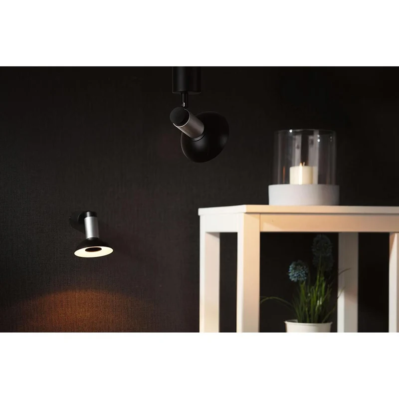 GU10 4,9W LED Reflektor Stufen-Dimmer Schwarz, Weiß 3000K