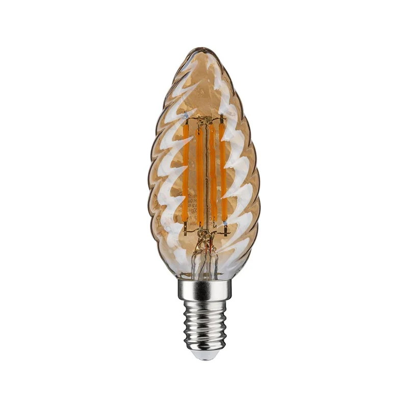 E14 4,7W Vintage LED Kerze gedrehtes Glas 2500K Dimmbar, Gold