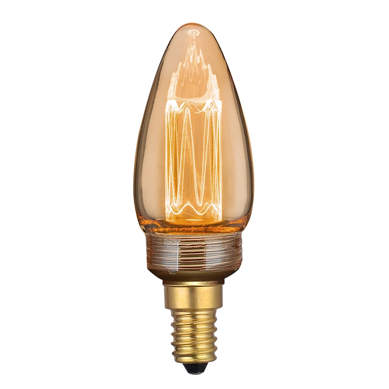 LED Filament Leuchtmittel, Vintage Dekoleuchte, Kerze C35, E14, 2.3W, 65lm, 1800K, dimmbar
