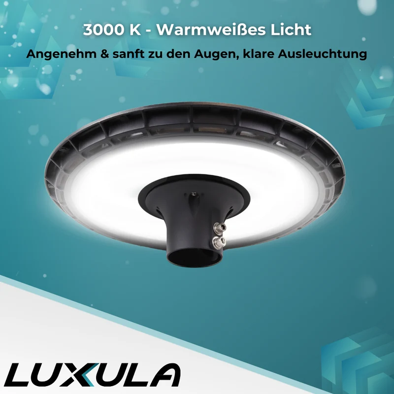 LED Straßenleuchte, rund, 120 W, 12000 lm, 3000 K (warmweiß), IP65, Parkanlage