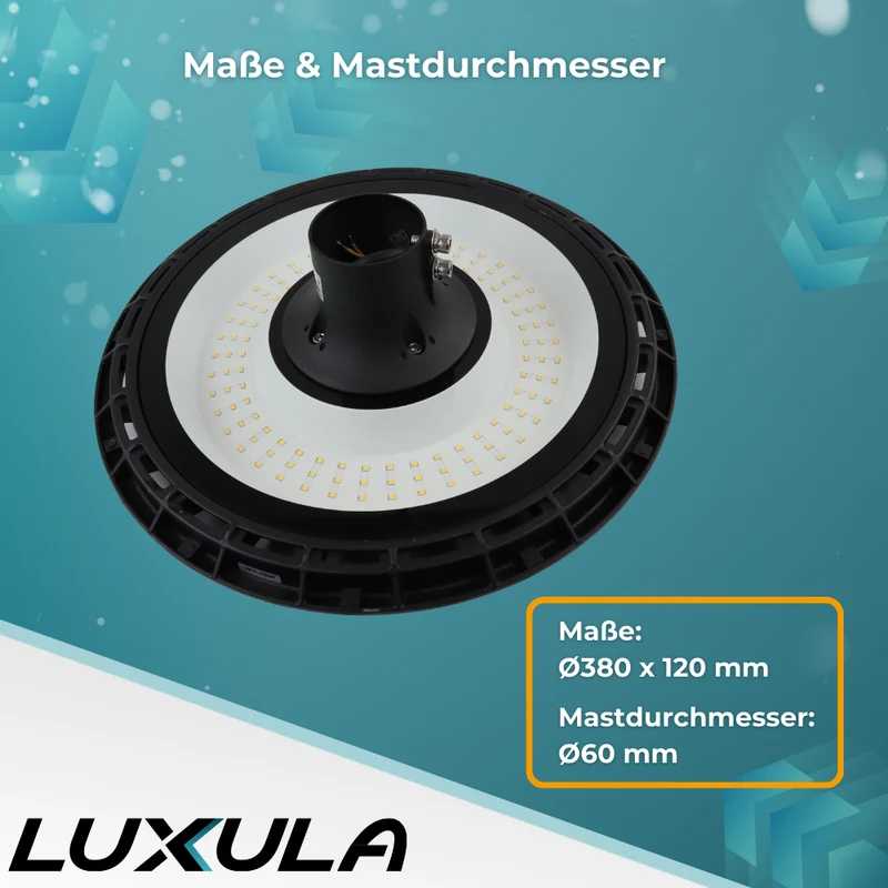 LED Straßenleuchte, rund, 120 W, 12000 lm, 3000 K (warmweiß), IP65, Parkanlage
