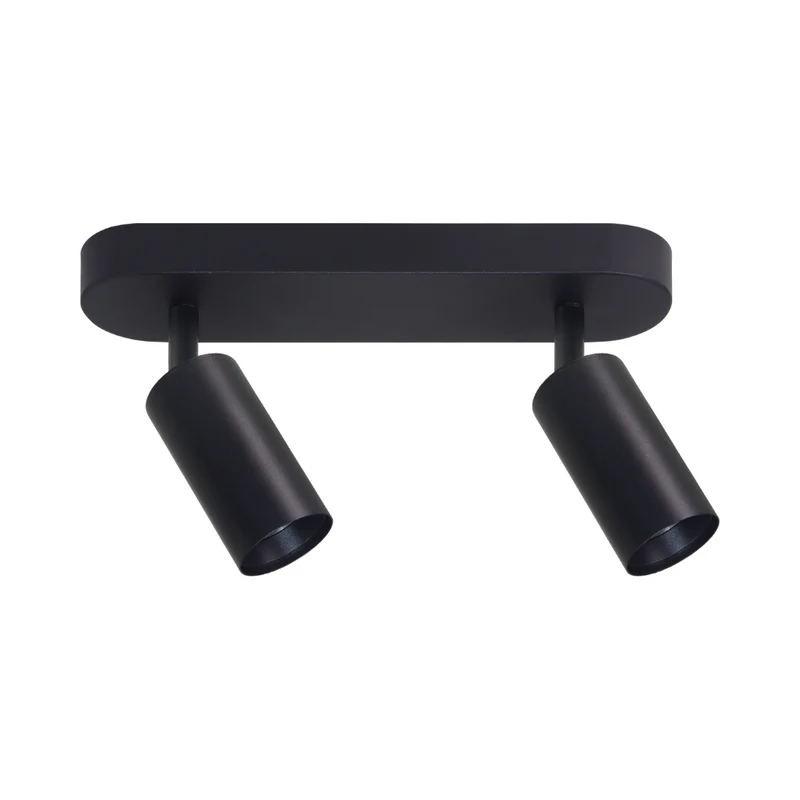 Schwenkbarer LED Aufbauspot mit GU10 Fassung, 2-flammig, schwarz, IP20, Aluminium