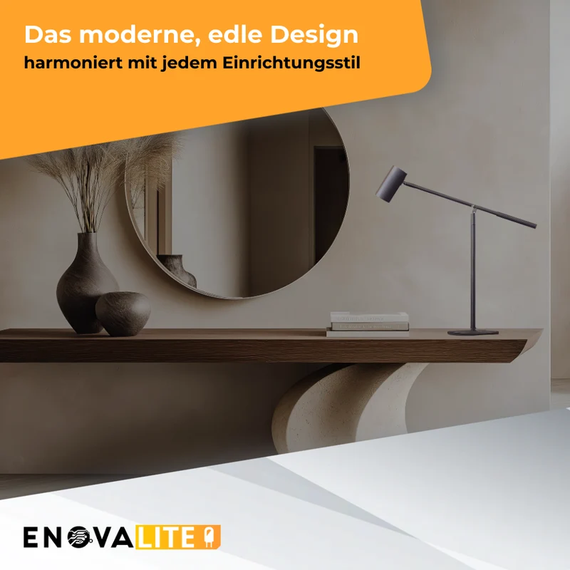 LED-Tischleuchte, schwarz, aus Aluminium, 1-flammig, GU10-Fassung, IP20