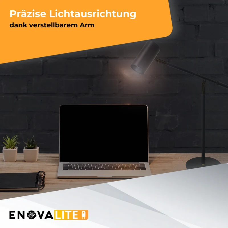 LED-Tischleuchte, schwarz, aus Aluminium, 1-flammig, GU10-Fassung, IP20