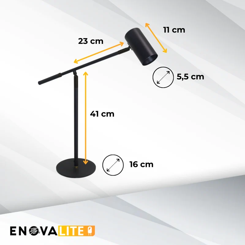 LED-Tischleuchte, schwarz, aus Aluminium, 1-flammig, GU10-Fassung, IP20