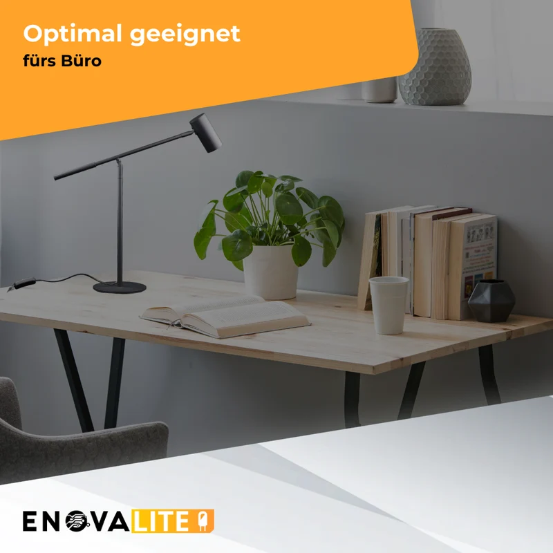 LED-Tischleuchte, schwarz, aus Aluminium, 1-flammig, GU10-Fassung, IP20