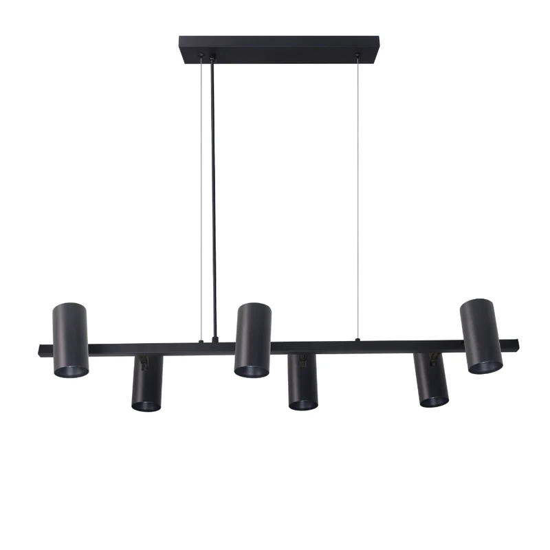 LED Pendelleuchte, 6-flammig, GU10-Fassung, schwarz