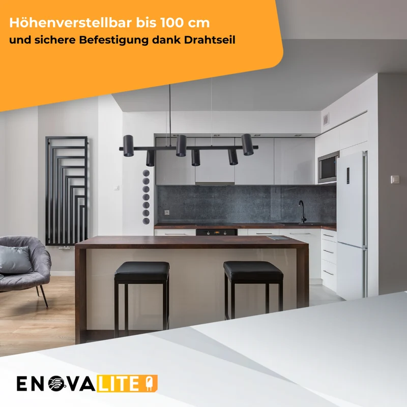 LED Pendelleuchte, 6-flammig, GU10-Fassung, schwarz