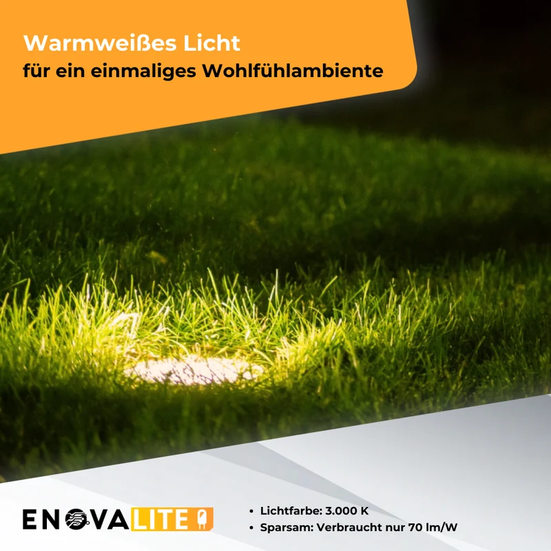 4er Set LED Bodeneinbaustrahler, Ø 65 x 80 mm, 5 W, 300 lm, 3000 K (warmweiß), schwarz, Aluminiumdruckguss, EPISTAR
