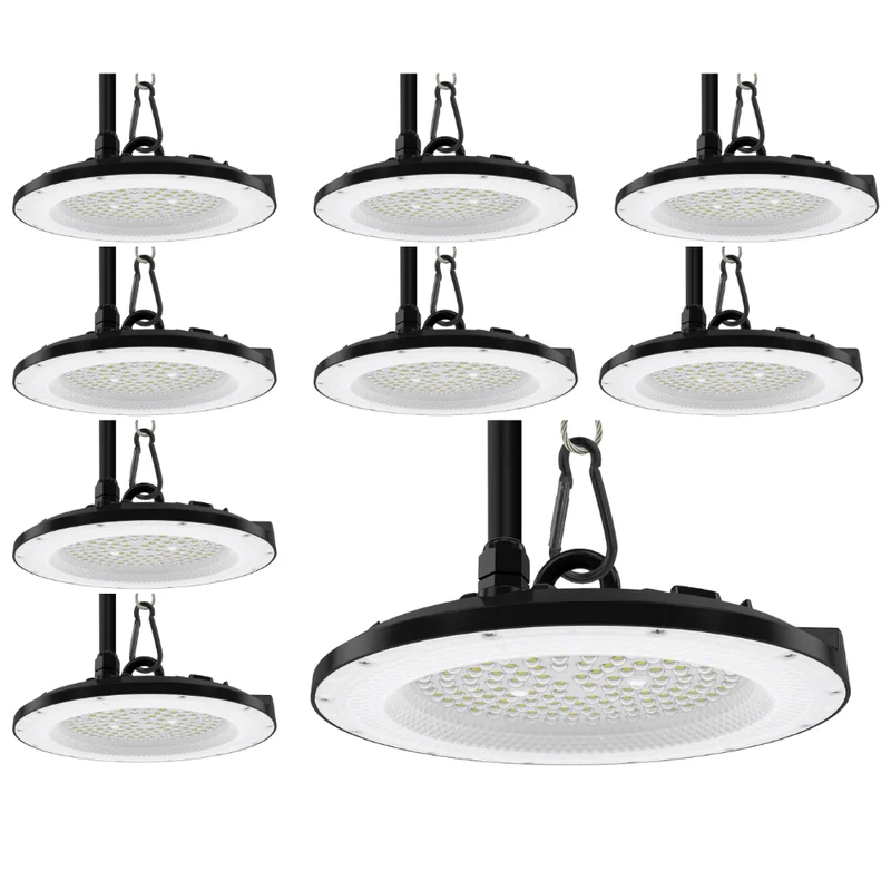 10er Pack LED-HighBay, UFO, 100 W, 10000 lm, 3CCT 3000-6500 K (warm-, neutral-, kaltweiß), IP65, EPISTAR