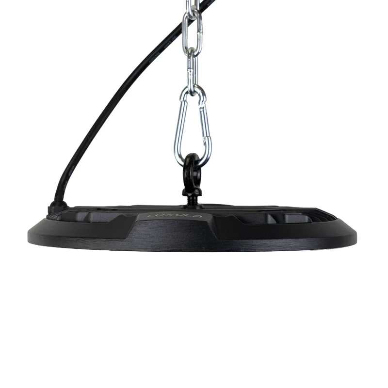 10er Pack LED-HighBay, UFO, schwarz, 150 W, 15000 lm, 5000 K (neutralweiß), IP65