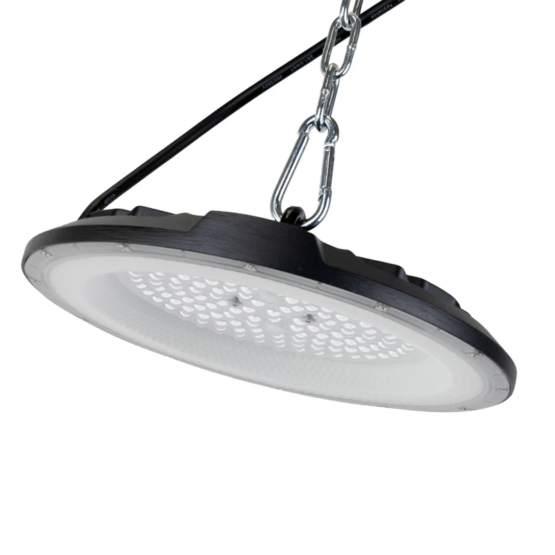10er Pack LED-HighBay, UFO, schwarz, 150 W, 15000 lm, 5000 K (neutralweiß), IP65