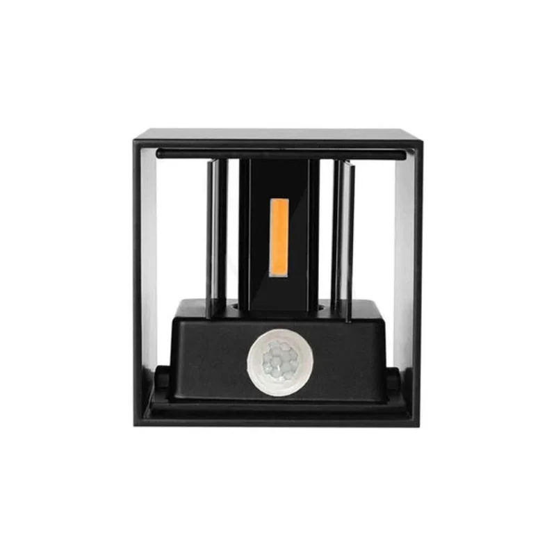 LED Wandleuchte mit Bewegungsmelder 10cm Alu Cube Außen 10W~2569