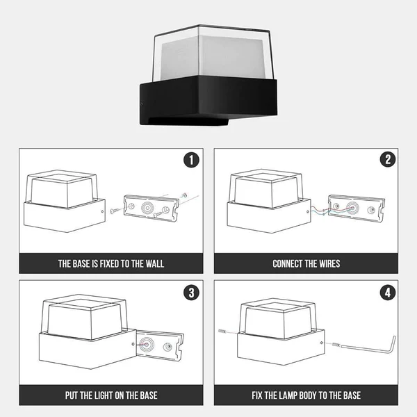 7W Modern Schwarz und Weiß 3000K LED IP54 Wandleuchte~2567