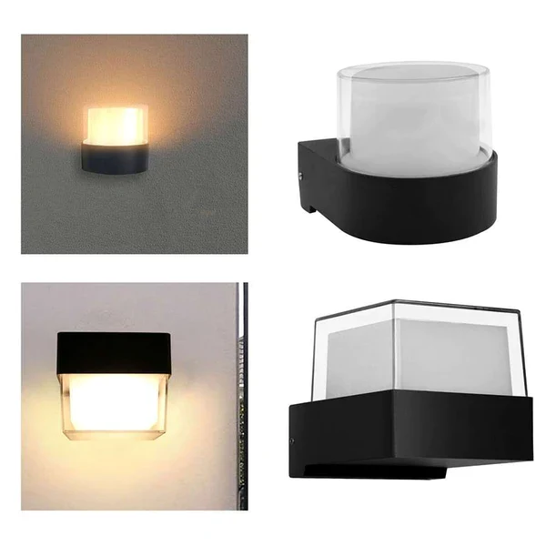 7W Modern Schwarz und Weiß 3000K LED IP54 Wandleuchte~2567