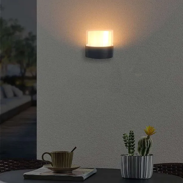 7W Modern Schwarz und Weiß 3000K LED IP54 Wandleuchte~2567