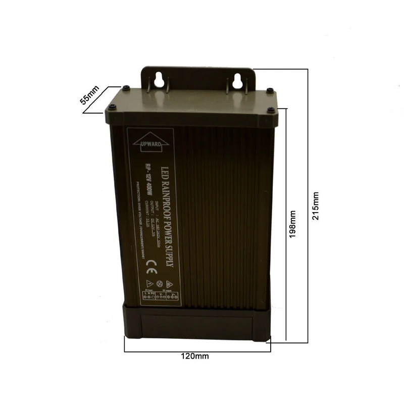 12V LED Netzteil IP45 – regenfester Aluminiumtrafo ~2566