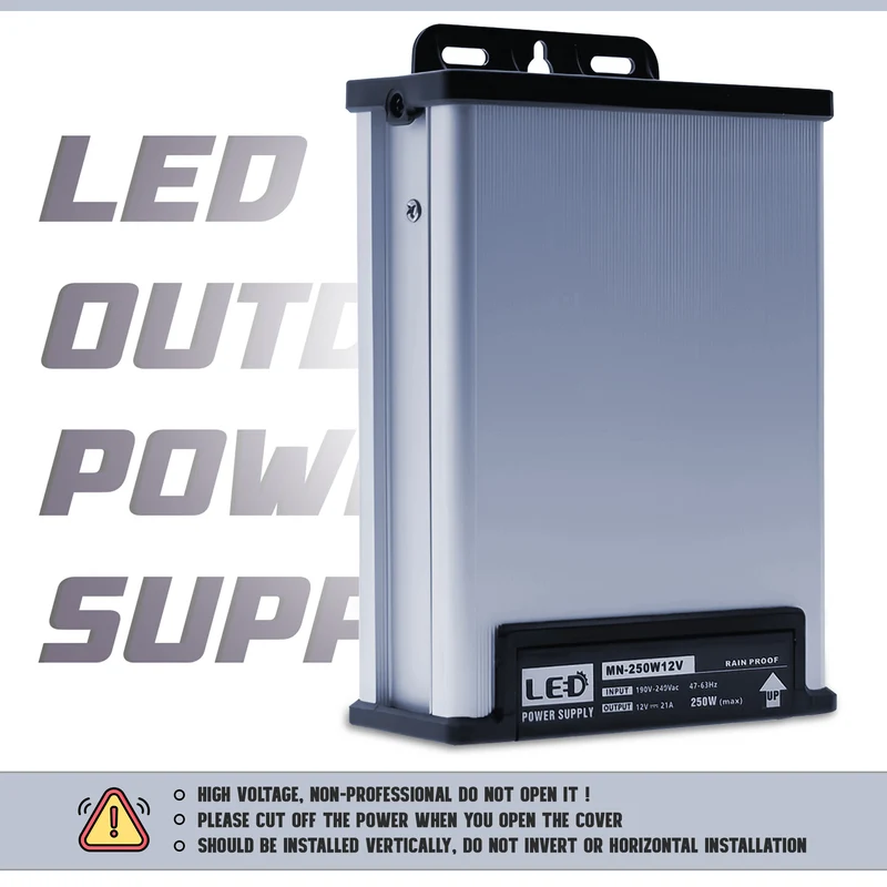 12V LED Netzteil IP45 – regenfester Aluminiumtrafo ~2566