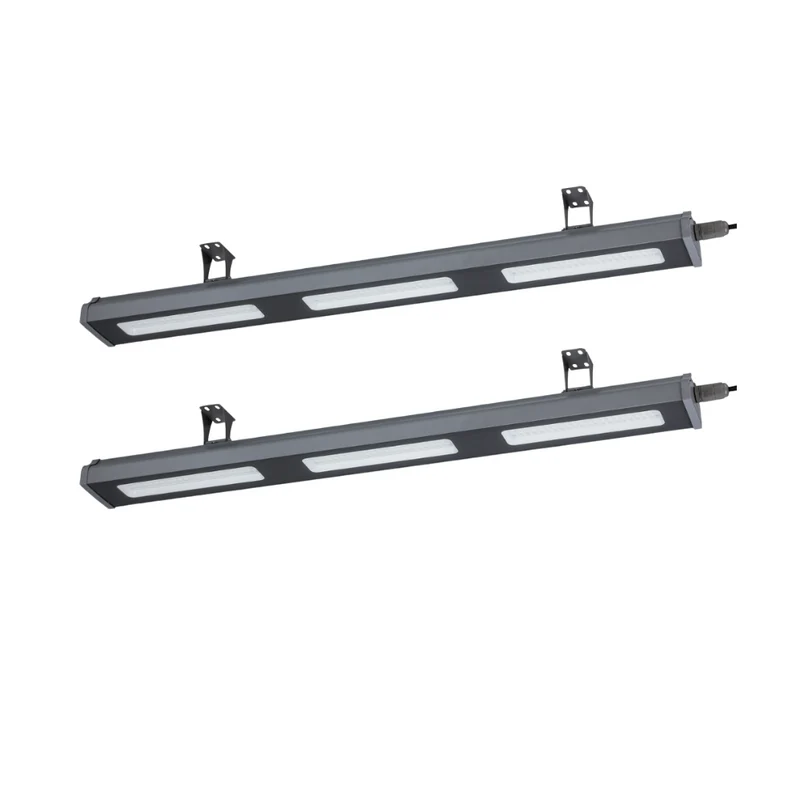 2er Pack LED-Hallenleuchte, linear, 150 W, 18700 lm, 5000 K (neutralweiß), IP65, grau