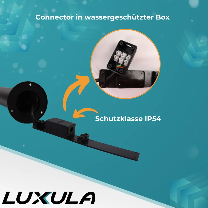 2-köpfige Wegeleuchte, schwarz, GU10 Fassung, IP54, Aluminium, mit Erdspieß, Höhe 76,5 cm