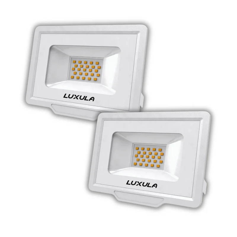 2er Pack LED-Fluter, 20 W, 4000 K (neutralweiß), 2000 lm, weiß, IP65