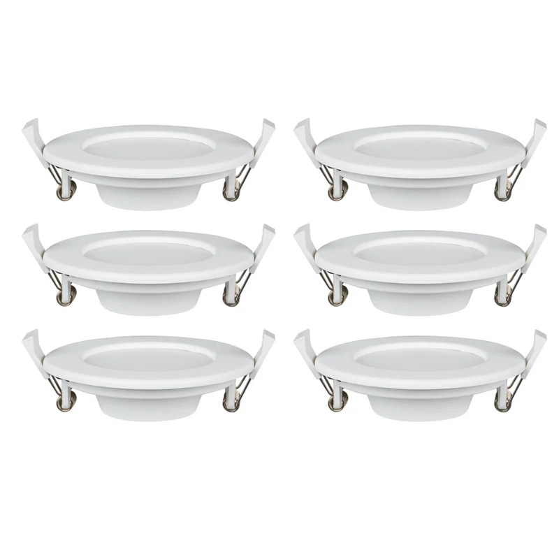 6er Set LED CCT Downlight, 6W, 525 lm, ø115x32mm, 3000-4000-6000K einstellbar, mit Diffusor, rund