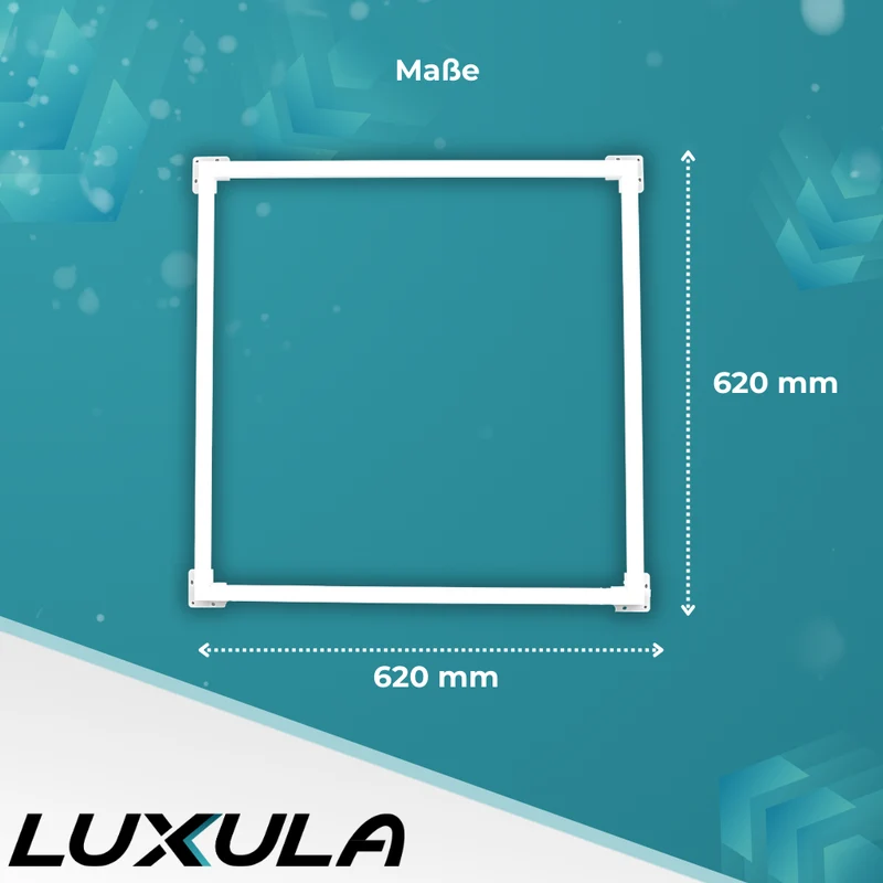 2er Set LED Leuchtrahmen, 62x62 cm, 40 W, 4000 lm, 4000 K, steckbar