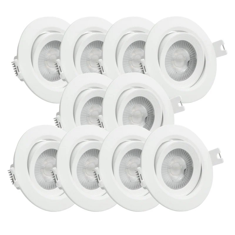 10er Set LED CCT Downlight schwenkbar, 7W, 718lm, 38°, IP44, 3000K-4000K-6000K einstellbar