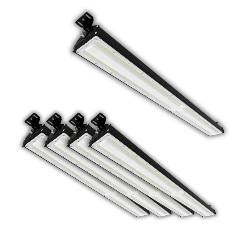 5er Pack LED-Hallenleuchte, linear, 200 W, 24000 lm, 5000 K (neutralweiß), IP65, EPISTAR LED, schwarz