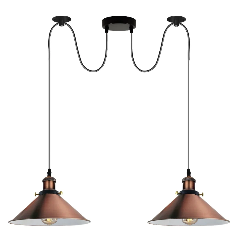 LEDSONE 2-flammige Hängelampe Kupfer Deckenlampe ~2248