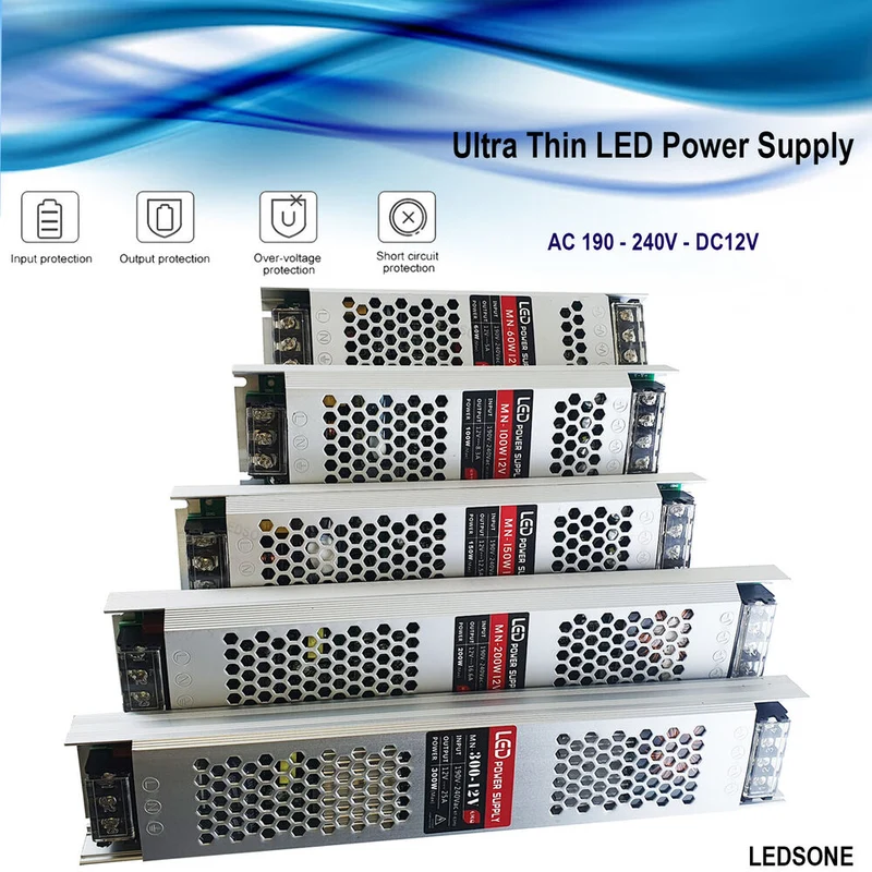 12V LED Trafo Konstantspannung – Slim Netzteil 60W-300W Wählbar | IP20 ~2561
