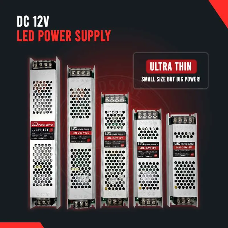 12V LED Trafo Konstantspannung – Slim Netzteil 60W-300W Wählbar | IP20 ~2561