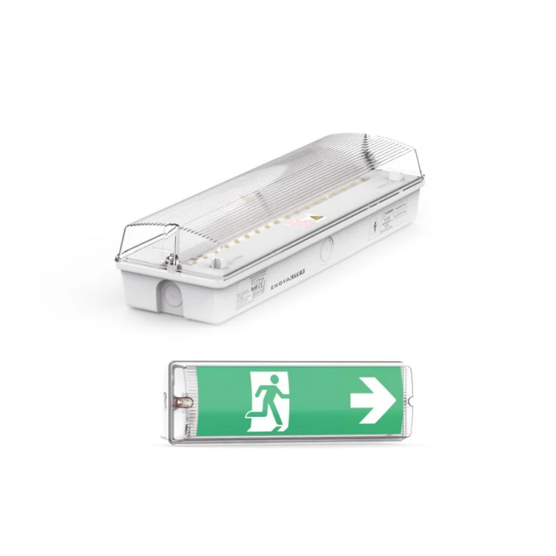 LED-Fluchtwegleuchte mit 8h Notstromakku, TEST-Funktion, Dauer- & Notbetrieb, IP65